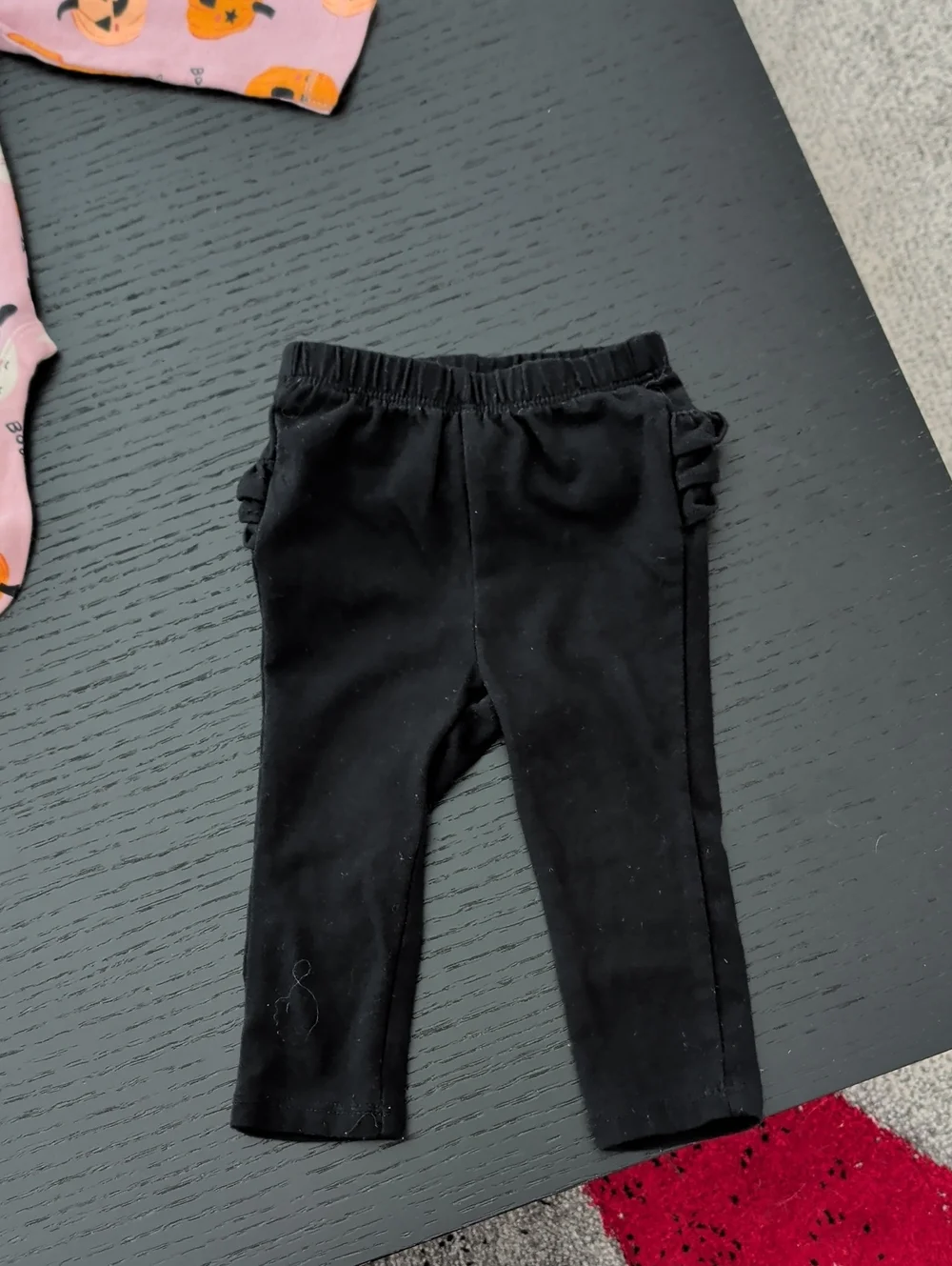 2 Piece Old Navy Halloween Onesie & Black Ruffle Butt Pants Girl 6 - 12 Months